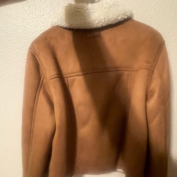 Mother The Curved Pocket Faux Shearling Aviator Jacket - Picture 3 of 5